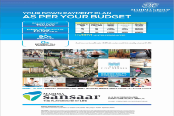 Down payment plan as per your budget at Mahima Sansaar in Jaipur